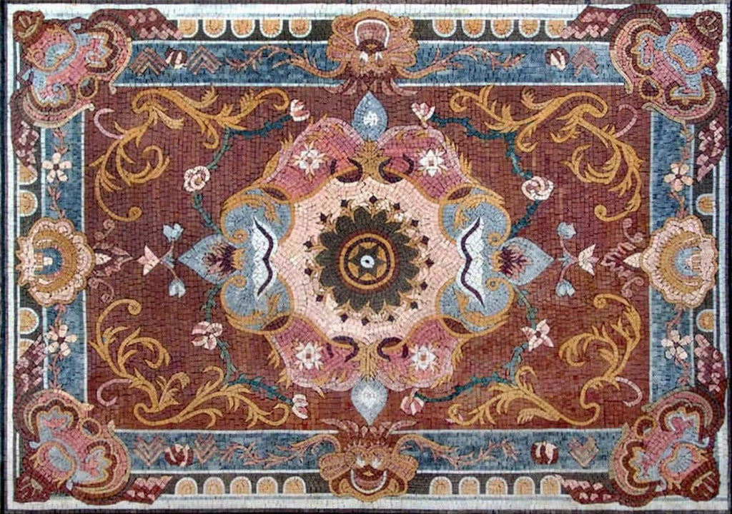 Mosaico colorido de la alfombra