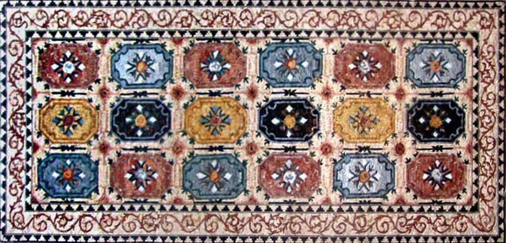 Panel de mosaico de flores carmesí - Cordelia