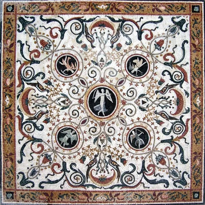 Five Angels Mosaic Art TileStone Rug Inlay | Rugs | Mozaico