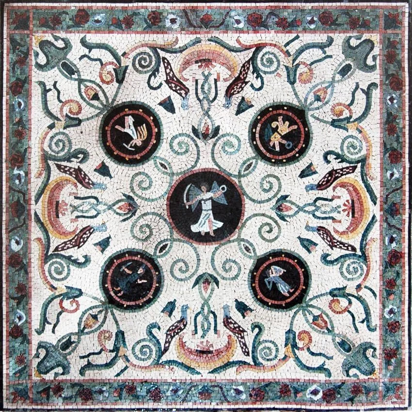 mosaico cinco anjos