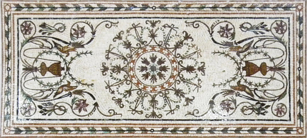 Azulejo de mosaico de pedra feito à mão