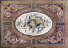Diseño de alfombra de mosaico de piso floral