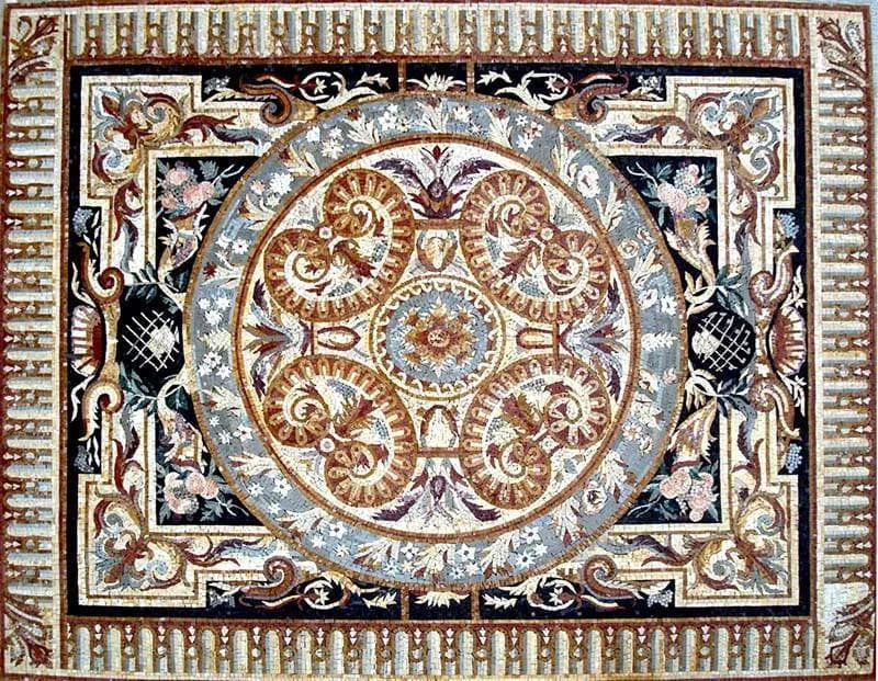 Mosaïque florale en marbre