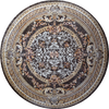 Pavimento a mosaico in marmo con medaglione floreale