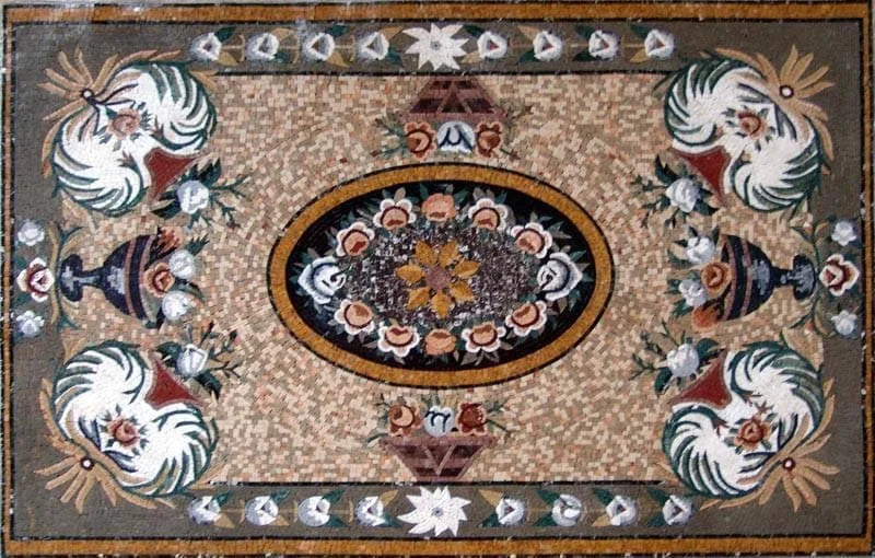 Alfombras de mosaico floral