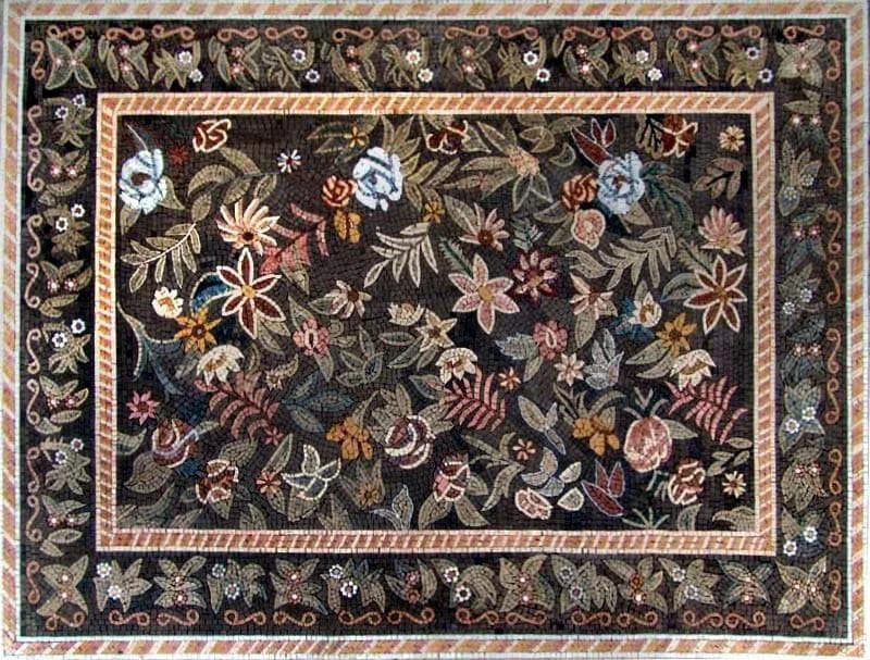 Tapis en Carreaux de Mosaïque Florale - Perse