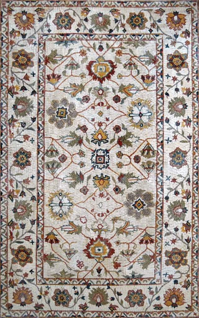 Tapete de mosaico com padrão floral