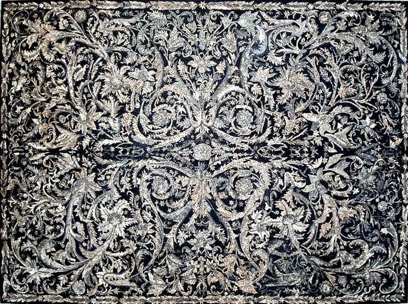 Tapete de flores em mosaico arte em mármore