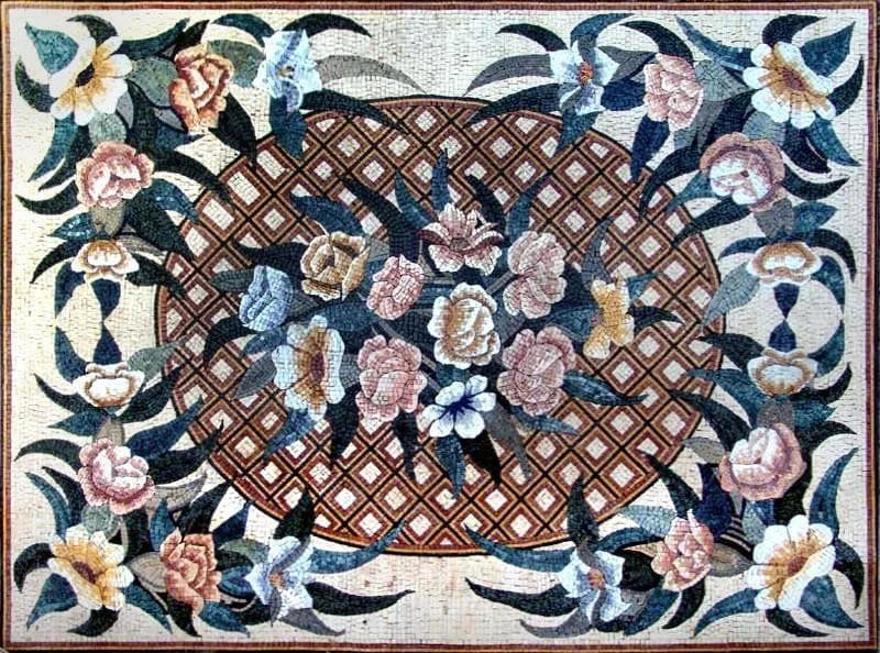 Tappeto Fiori Mosaico