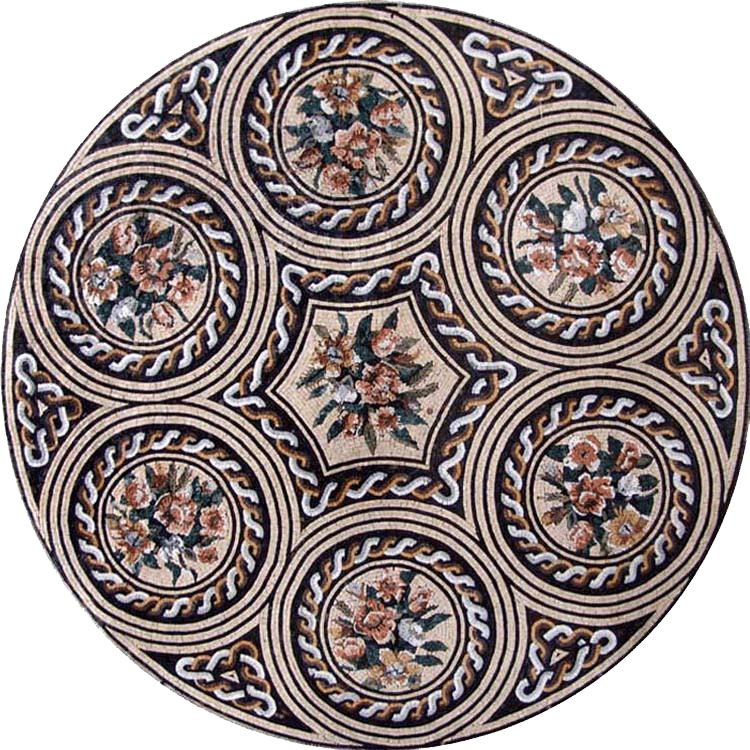 Design de mosaico romano florido