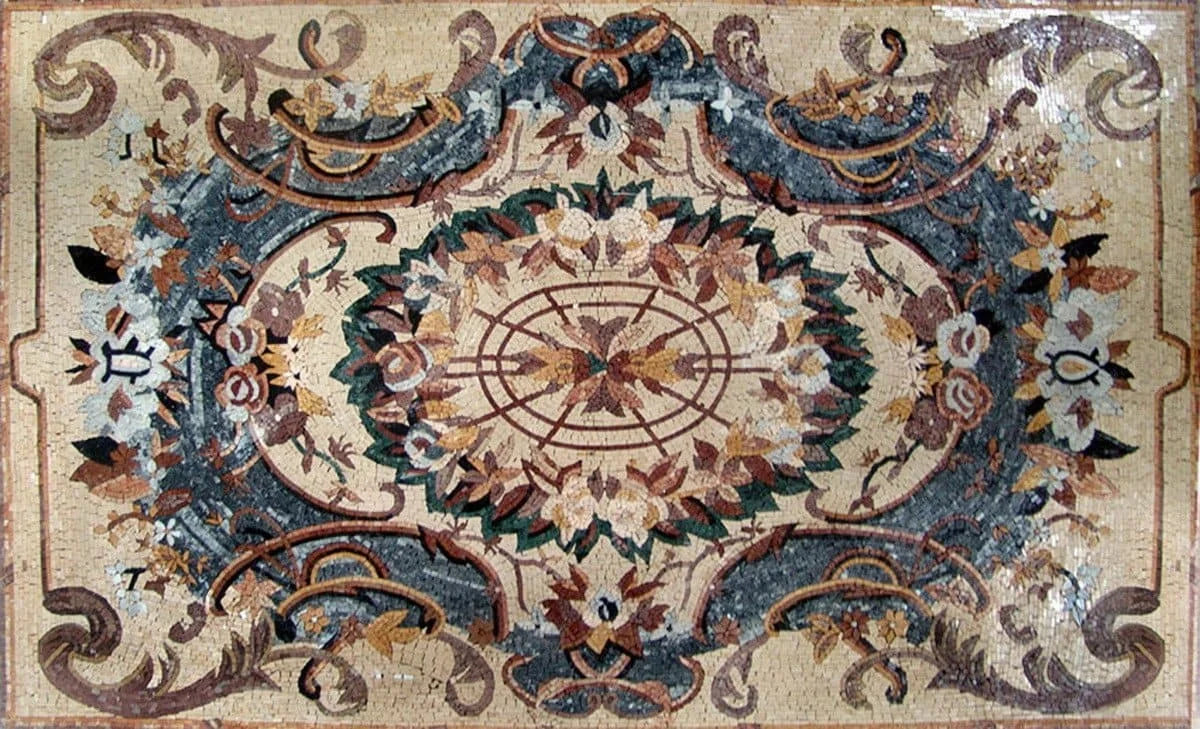Flowery Rug Marble Mosaic | Rugs | Mozaico