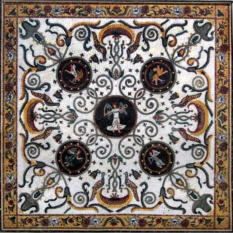 Cuadrado de mosaico de arte griego - Angelos