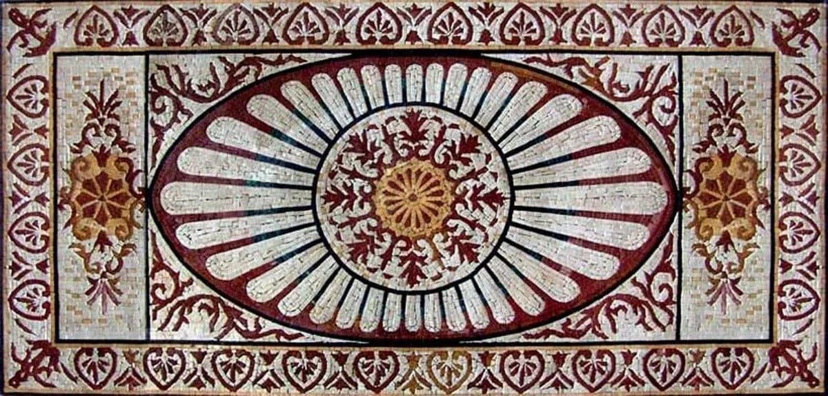Handmade Mosaic Art Tile Rug Insert by Mozaico