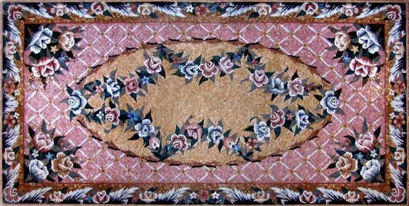 Tapis mosaïque florale