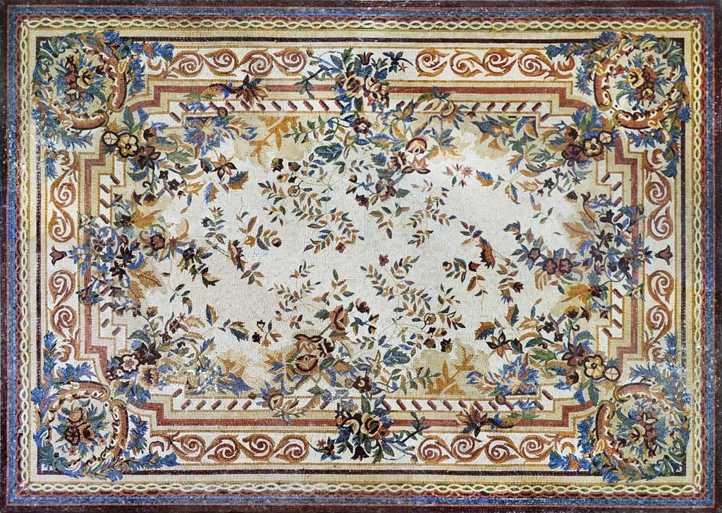 Enormes alfombras de mosaico floral