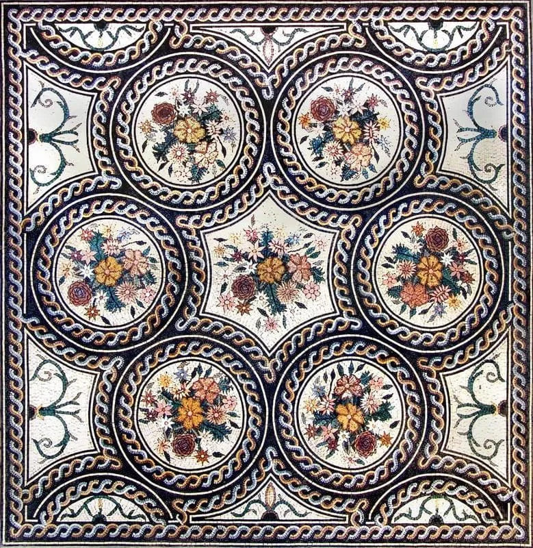 Arte em mosaico de mármore