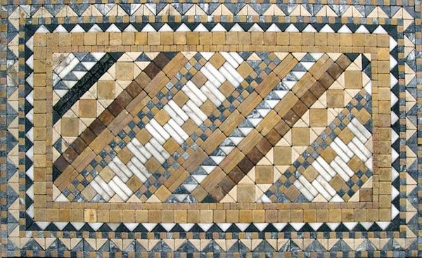 Geometric Diamond Weave -  Guernica Marble Mosaic Art - Mesh Backing