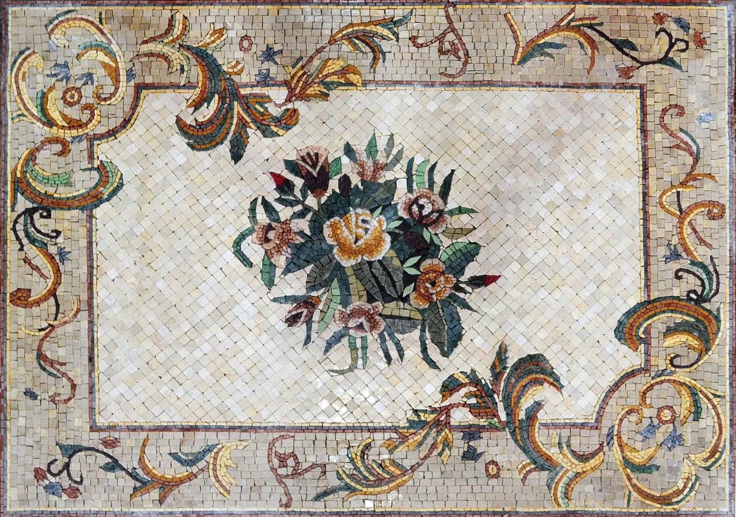 Custom AR Product - Mosaic Floral Carpet Design
