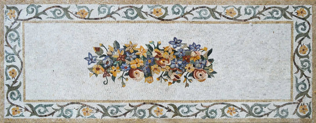 Arte floral de tapetes de mosaico