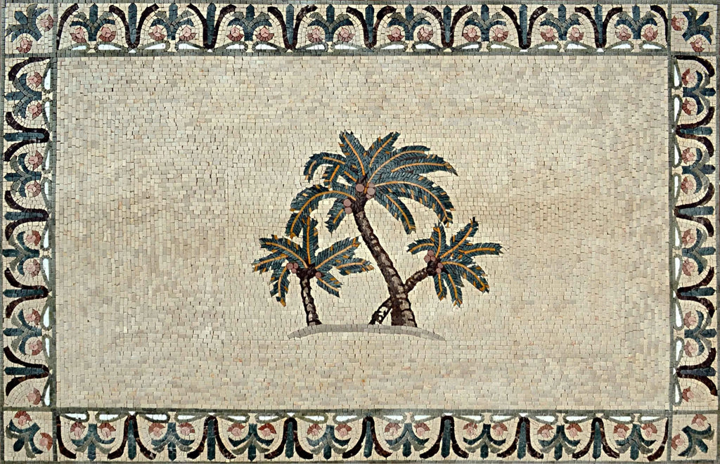 Palmeras - Patrón de Azulejos de Mosaico
