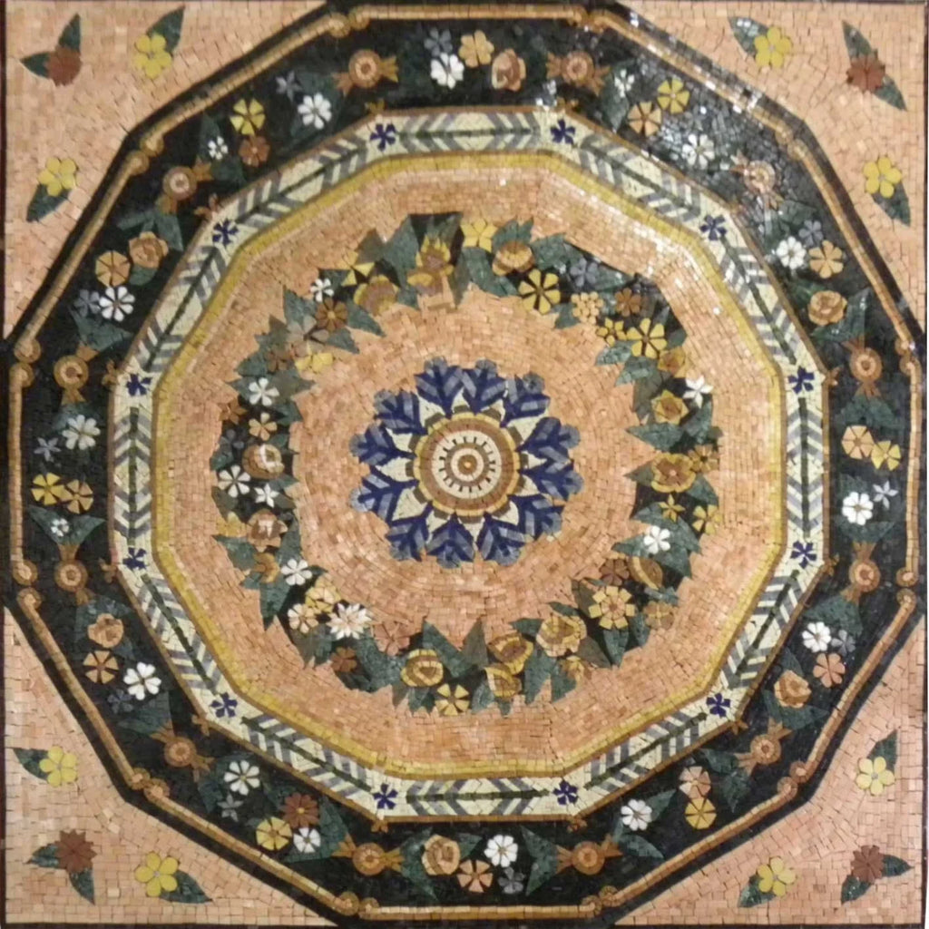 Painel de mosaico de flores poligonais - Anthia II
