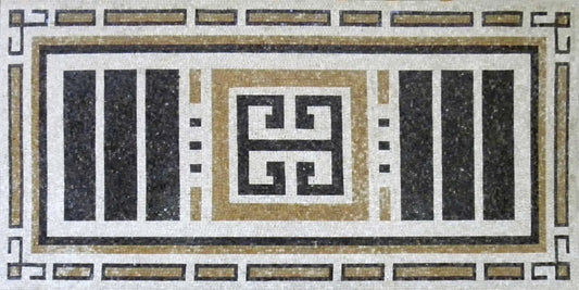 Rectangular Marble Floor Mosaic