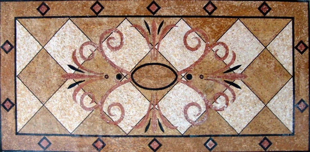 Mosaico in marmo rettangolare