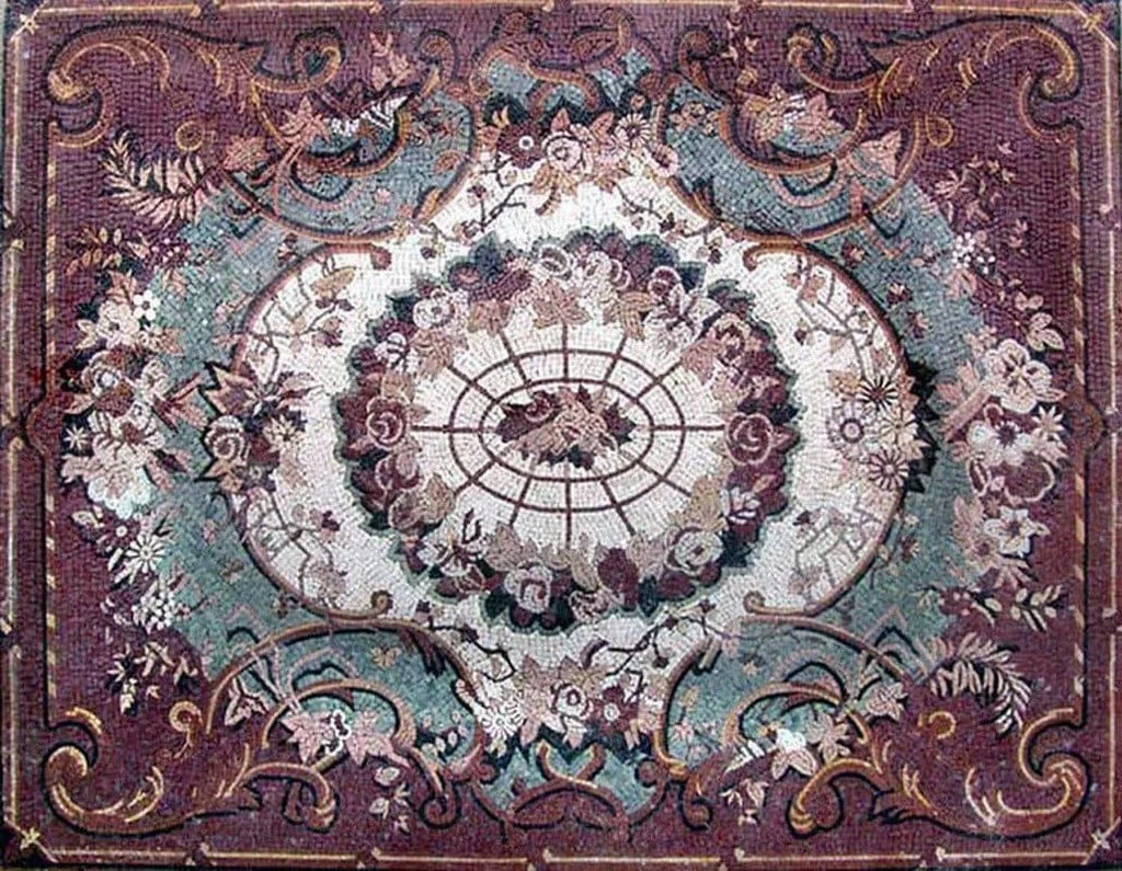tapete vermelho mosaico de mármore