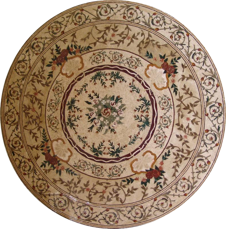Round Flower Medallion Mosaic - Kaya