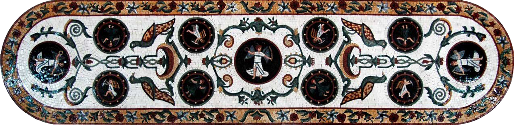 Corredor de tapete Mosaico para chão - Amoretti