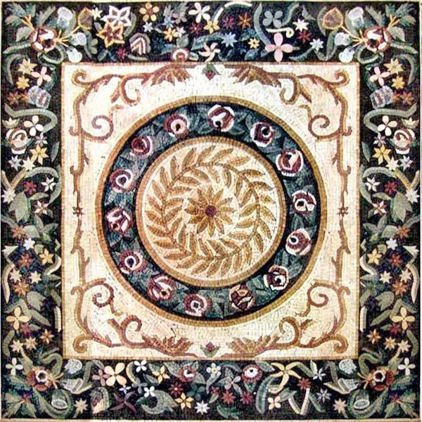 The Arabesque Floral Mosaic Art Tile | Rugs | Mozaico