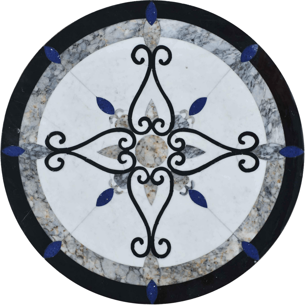 Amrin - medalhão de mosaico a jato de água