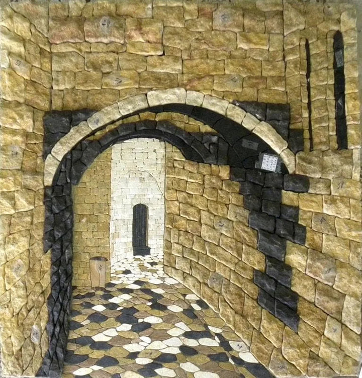 Mural de mosaico de piedra 3D