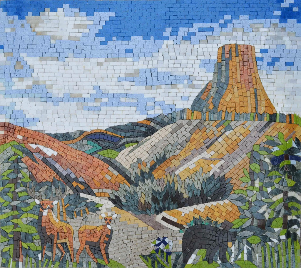 Una valle nella natura - Arte del mosaico
