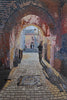 Arcade Tunnel Cammina attraverso le opere d'arte in marmo a mosaico