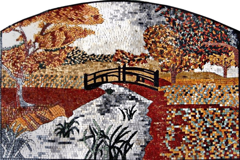 Arte da natureza em mosaico arqueado