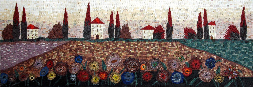 Mosaico de escena colorida artística