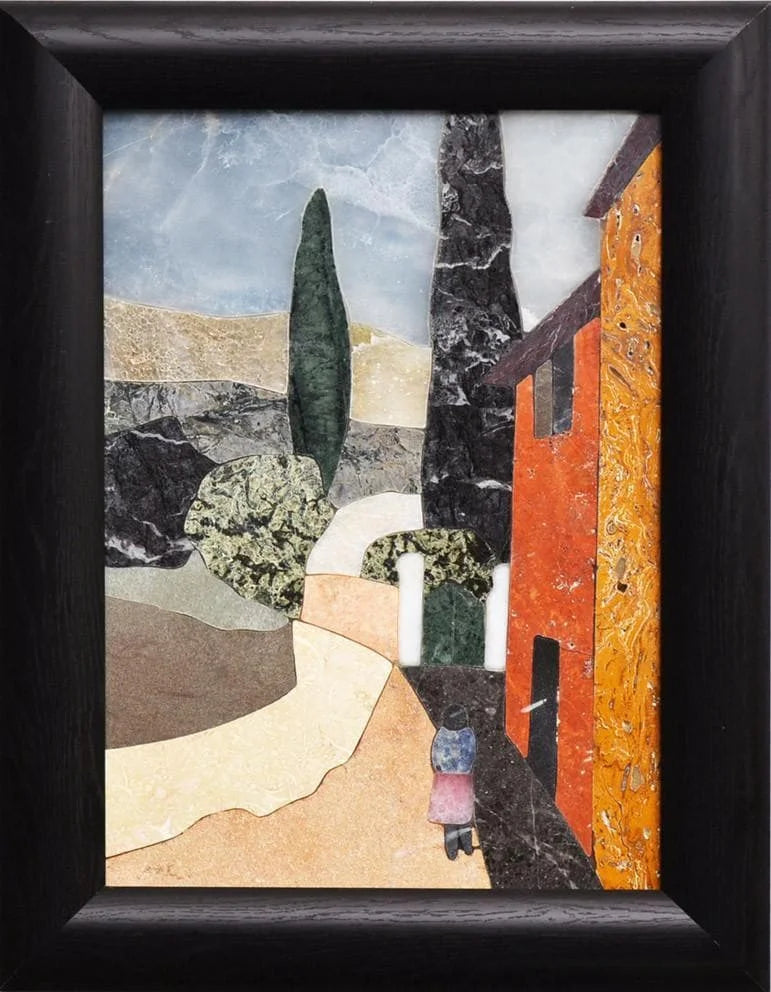 Gerahmtes Pietra Dura Steinkunstmosaik