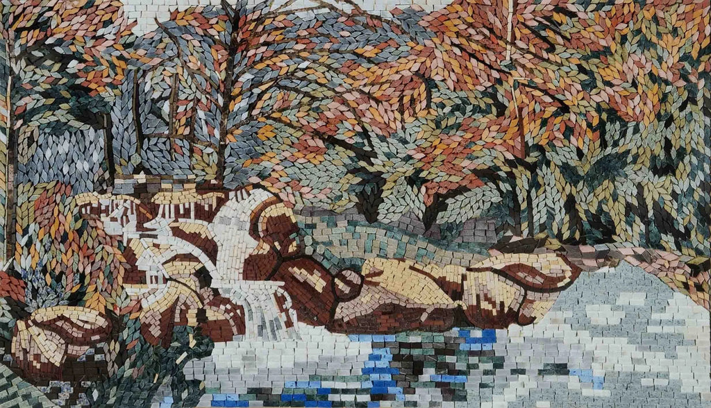 Arte em mosaico - Paisagens em mosaico de outono