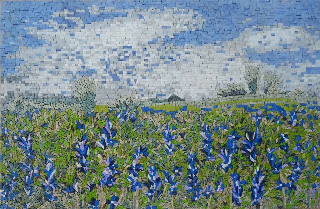 Мозаика - Цветочное поле индиго