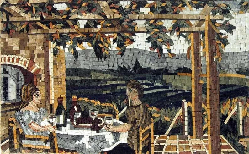 Placa para salpicaduras de cocina de mosaico-Italian Village