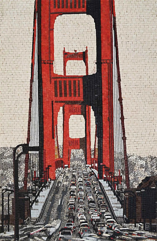 Mosaico Murale - San Francisco Golden Gate Bridge