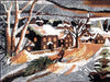 Arte da paisagem da cena da neve do mosaico