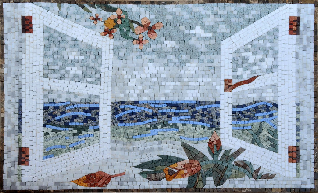 Мозаика на стене - Балконный пейзаж