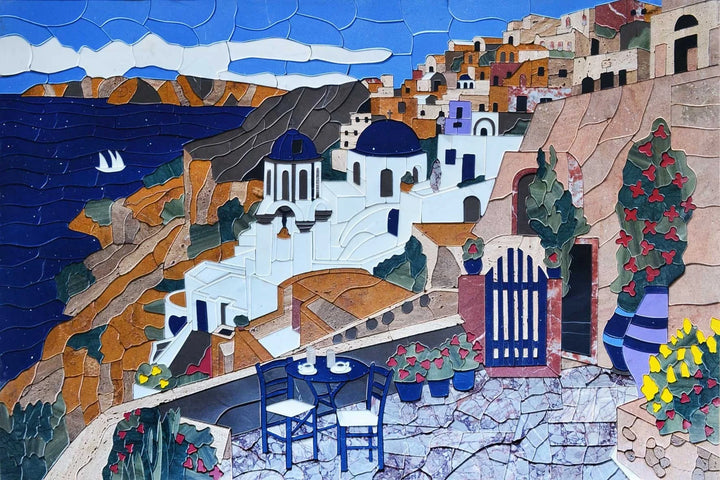 Mykonos en Grecia Mural Mosaico