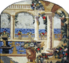 Mural de mosaico toscano de piedra de escena natural