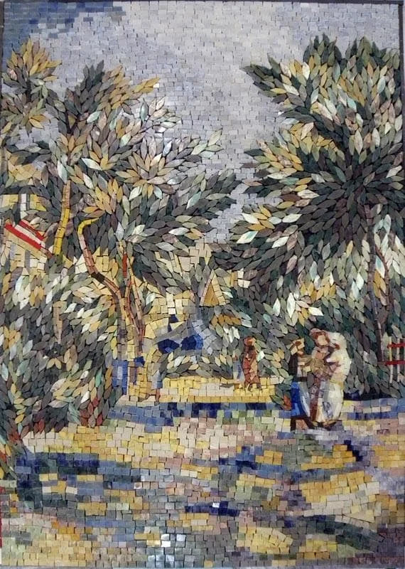 Pierre-Auguste Renoir Garden in Montmartre - Mosaic Reproduction 