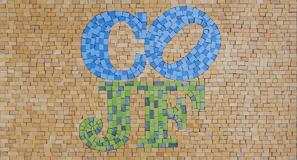 Logotipo de CO JF - Arte de mosaico personalizado