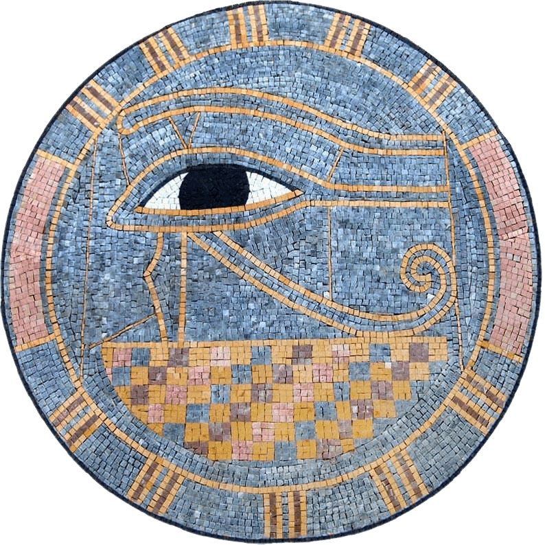 L'occhio di Horus - Medaglione mosaico egiziano "Occhio sonoro".