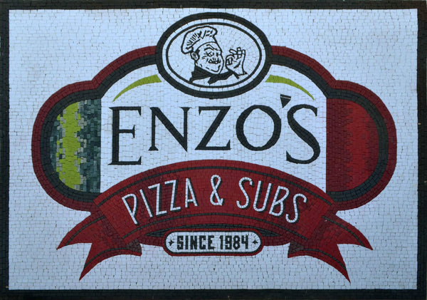 Enzo Pizza Subs Logo - Marble Tree Of Life Mosaic Custom - Mesh Backing